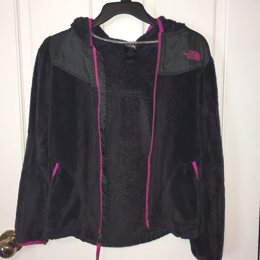 Girls Fuzzy North Face Jacket